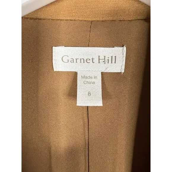 Garnet Hill Knit Relaxed Blazer Womens Sz 8 Praline Brown Camel Academia‎ $169 - Picture 3 of 12